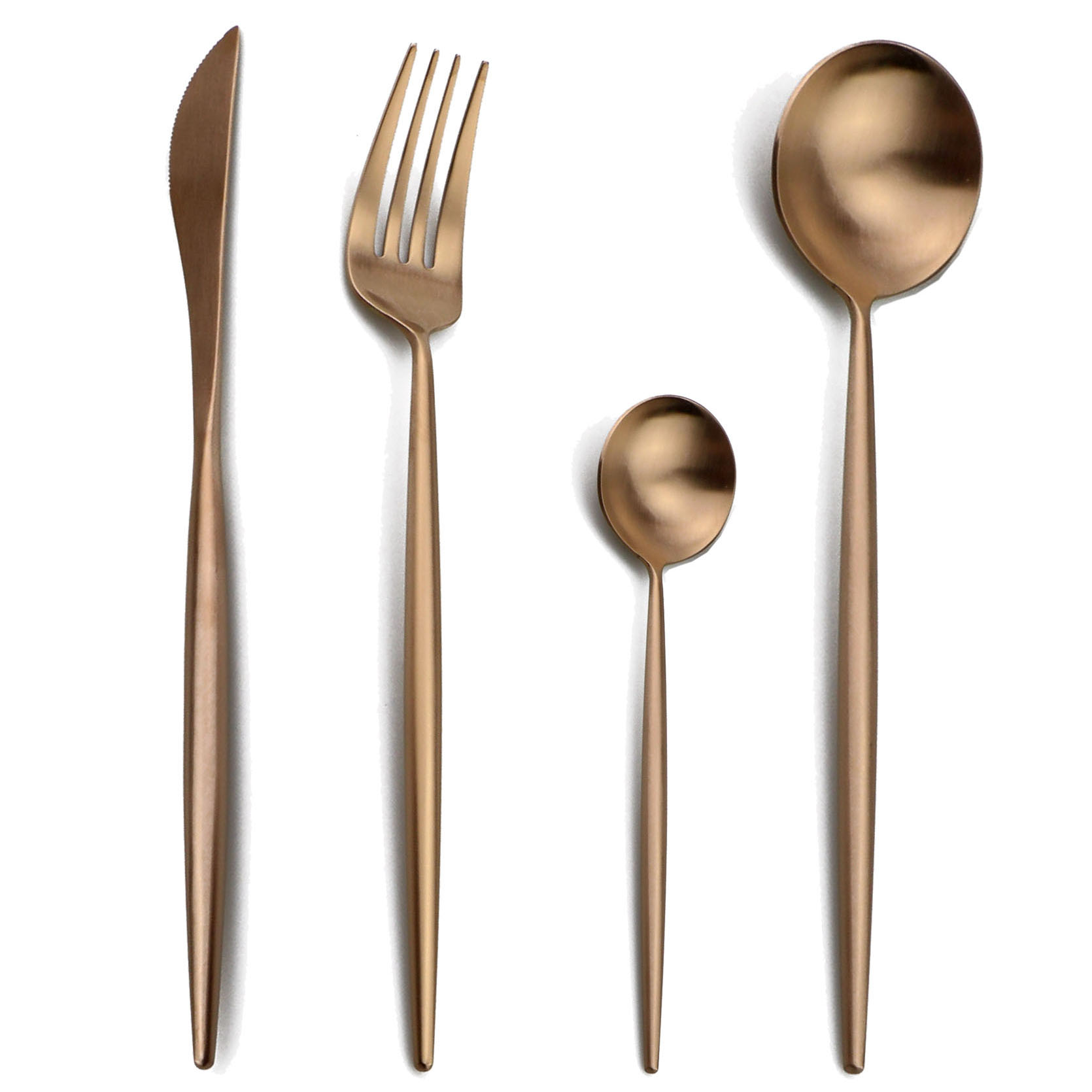 Gold Plated Cutlery - Rose Gold Talheres Set para casamento,