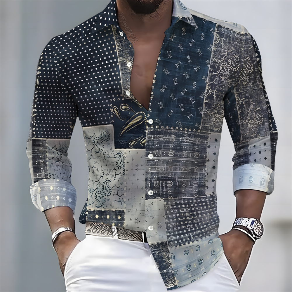 Luxury Lifestyle Men - Camisa masculina de manga comprida com