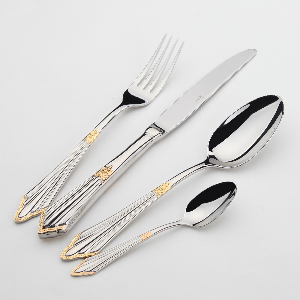 Gold Plated Cutlery - Banhado a ouro Conjunto de talheres,