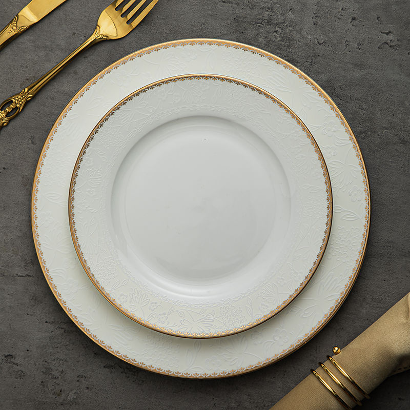 Gold Plated Cutlery - Criativo banhado a ouro floral osso