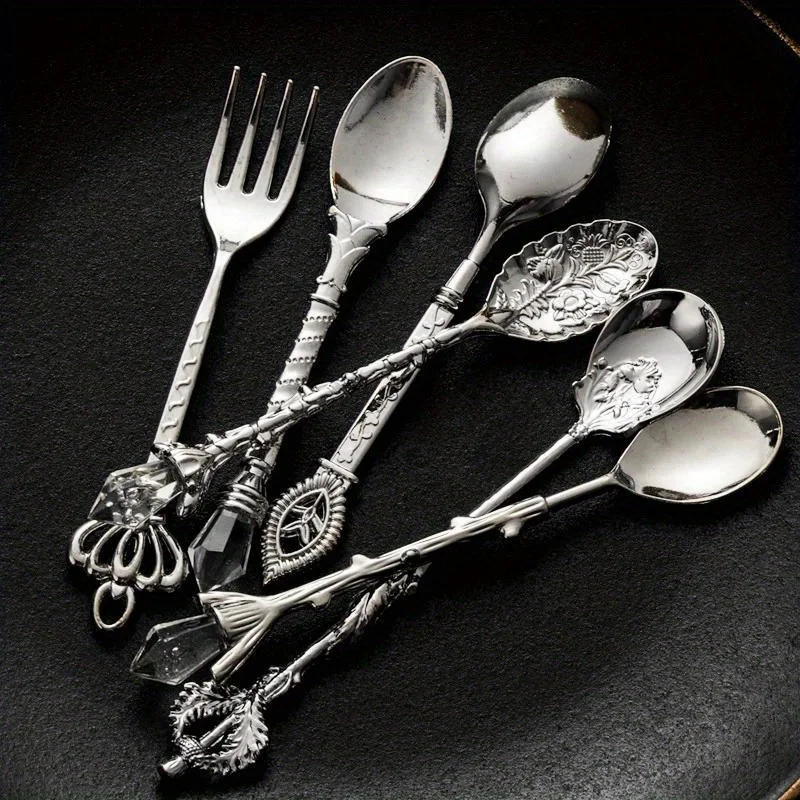 Gold Plated Cutlery - 6 pçs vintage colheres garfo estilo