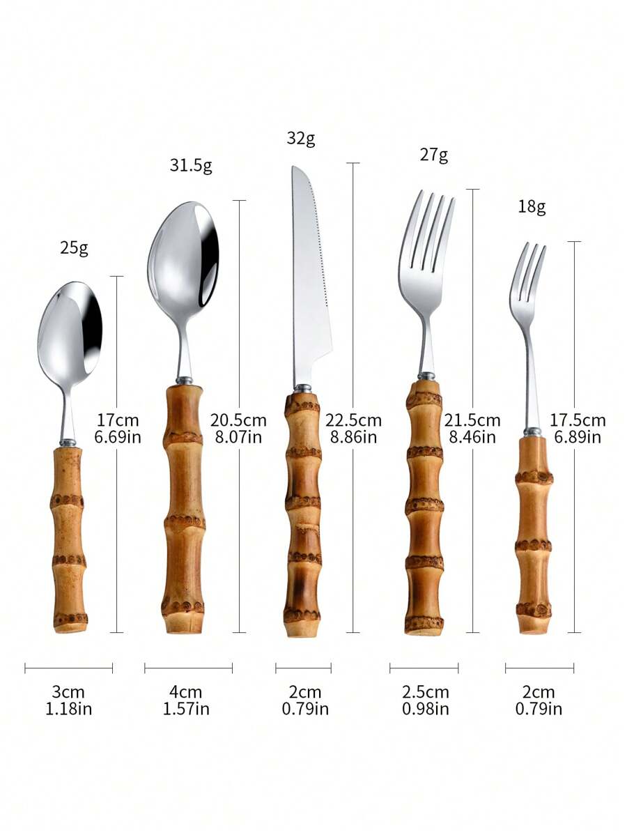 Conjunto de talheres de aço in - Bamboo Cutlery Set avaliação e preço