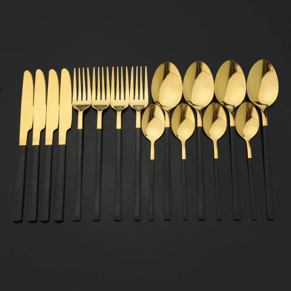 16 pçs conjunto de talheres de - Gold Plated Cutlery avaliação e preço