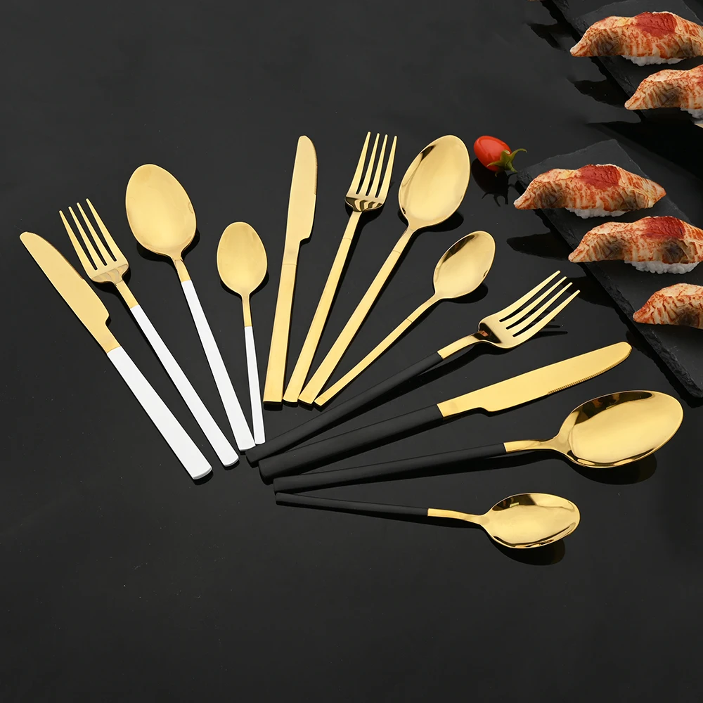 16 pçs conjunto de talheres de - Gold Plated Cutlery avaliação e preço