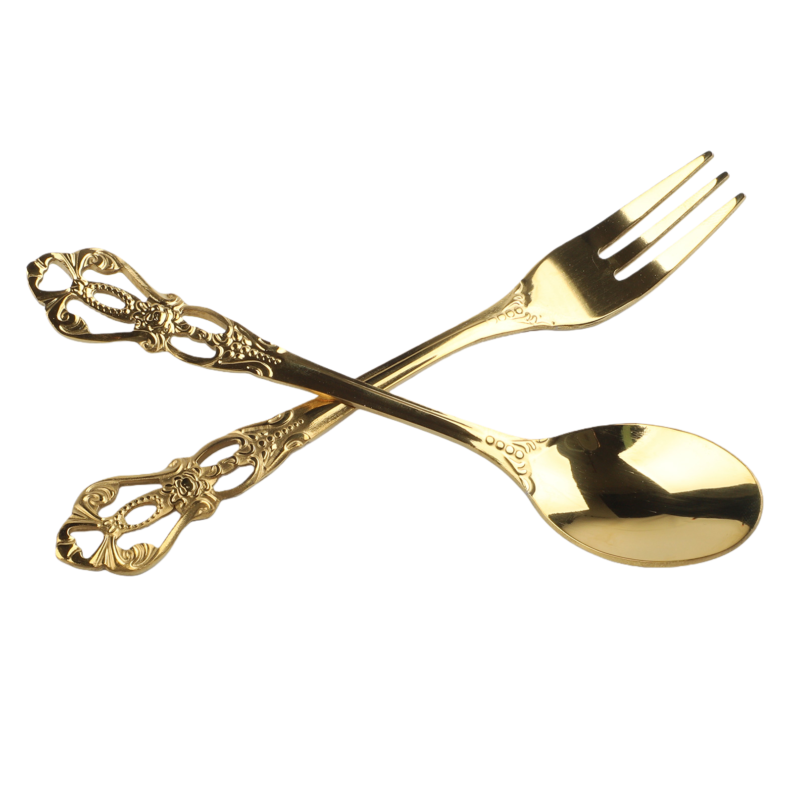 1 Par de Talheres Vintage Dour - Gold Plated Cutlery avaliação e preço