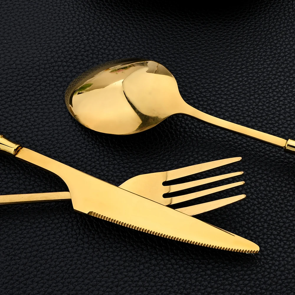 16 pçs conjunto de talheres co - Gold Plated Cutlery avaliação e preço