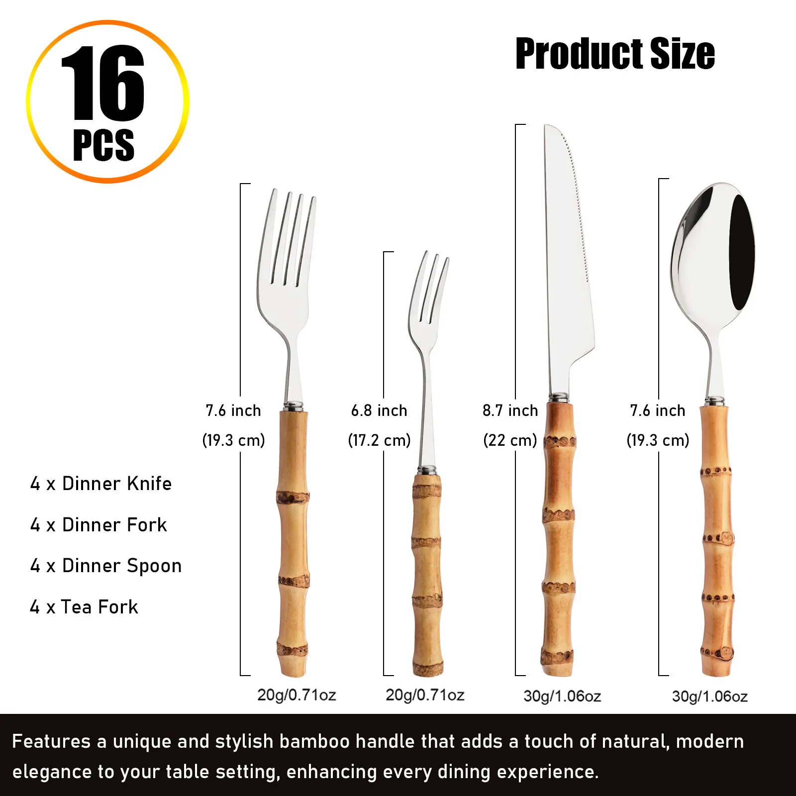 Conjunto de Talheres de Bambu  - Bamboo Cutlery Set avaliação e preço