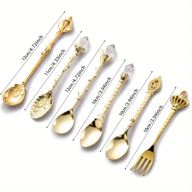 6 pçs vintage colheres garfo e - Gold Plated Cutlery avaliação e preço