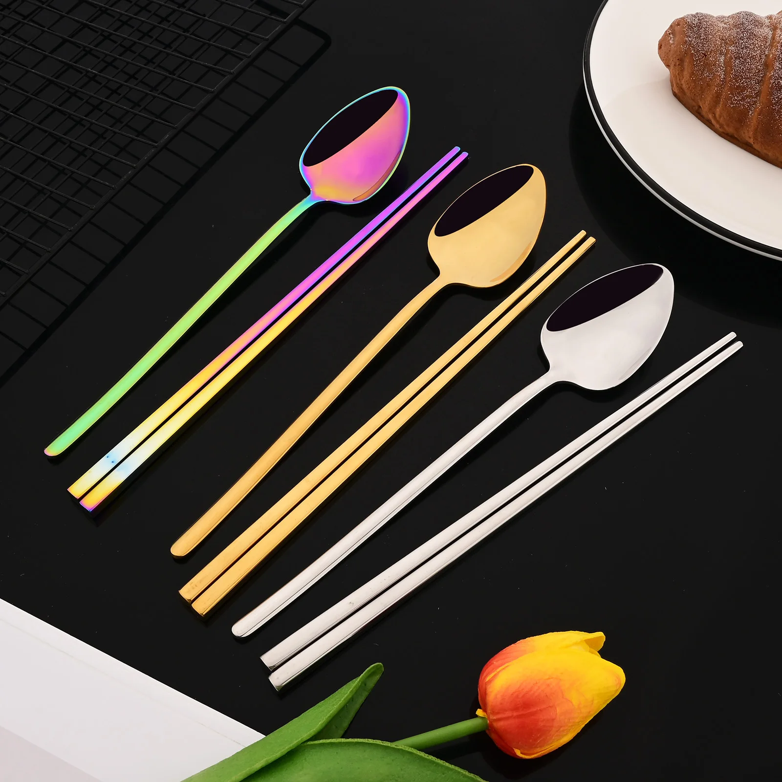 Conjunto de talheres coreano,  - Gold Plated Cutlery avaliação e preço