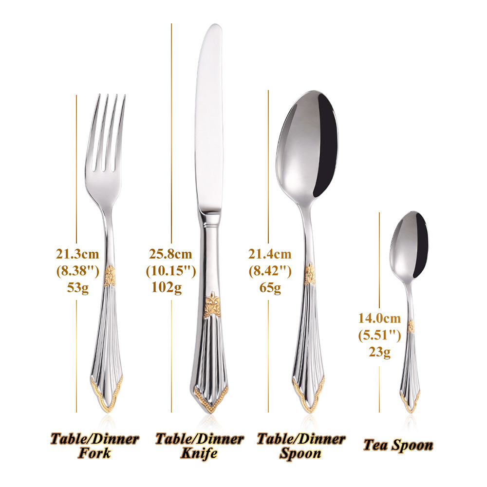 4/8/12/16/20 peças banhado a o - Gold Plated Cutlery avaliação e preço
